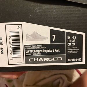 Brand new Under Armour shoes. Size 7. Gray and white.